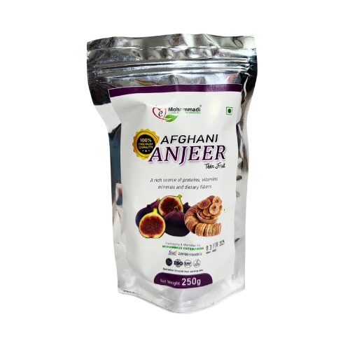 Afghani Anjeer 250 Grams | Premium Dried Figs Soft, Healthy Tasty and Juicy Anjir | Afghani Anjeer Ideal for Snacking, Cooking and Baking | Dry Fruits Anjeer Perfect for Gifting